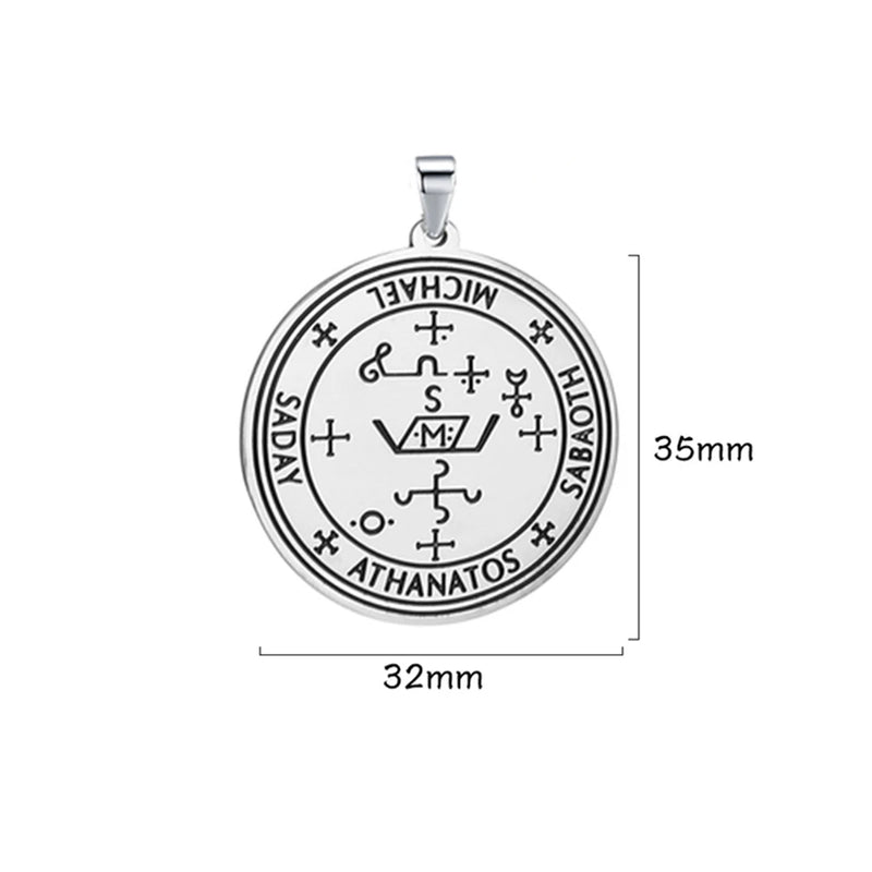 5pcs Archangel Michael Seal Necklace Pendant Stainless Steel Charms