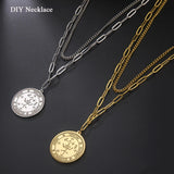 5pcs Archangel Michael Seal Necklace Pendant Stainless Steel Charms