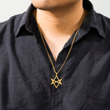 5pcs Stainless Steel Unicursal Hexagram Pendant Thelema Amulet DIY