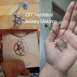 5pcs Stainless Steel Unicursal Hexagram Pendant Thelema Amulet DIY