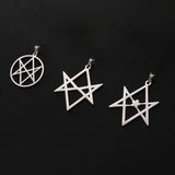 5pcs Stainless Steel Unicursal Hexagram Pendant Thelema Amulet DIY