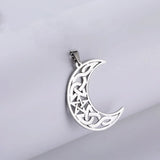 5pcs Triple Moon Pendant Celtics Knot Charm Stainless Steel Jewelry