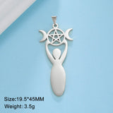 5pcs Triple Moon Pendant Celtics Knot Charm Stainless Steel Jewelry