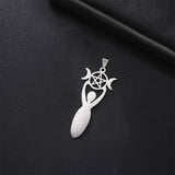 5pcs Triple Moon Pendant Celtics Knot Charm Stainless Steel Jewelry