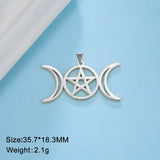 5pcs Triple Moon Pendant Celtics Knot Charm Stainless Steel Jewelry
