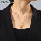 5pcs Witch Knot Celtics Charm Stainless Steel Charm Pendant for Necklace