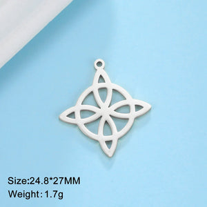 5pcs Witch Knot Celtics Charm Stainless Steel Charm Pendant for Necklace