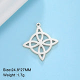5pcs Witch Knot Celtics Charm Stainless Steel Charm Pendant for Necklace