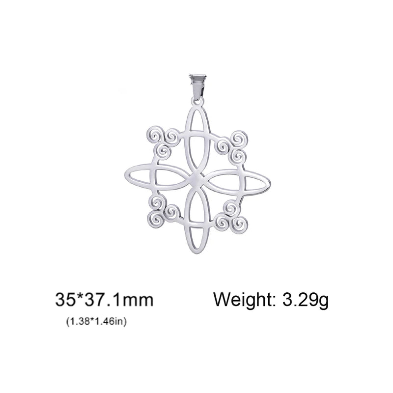 5pcs Witch Knot Necklace Pendant Stainless Steel Charms Wicca DIY Jewelry