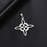 5pcs Witch Knot Necklace Pendant Stainless Steel Charms Wicca DIY Jewelry