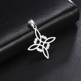 5pcs Witch Knot Necklace Pendant Stainless Steel Charms Wicca DIY Jewelry
