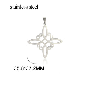 5pcs Witch Knot Pendant Stainless Steel Charms DIY Jewelry Making