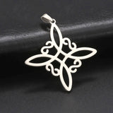 5pcs Witch Knot Pendant Stainless Steel Charms DIY Jewelry Making