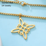 5pcs Witch Knot Pendant Stainless Steel Charms DIY Jewelry Making
