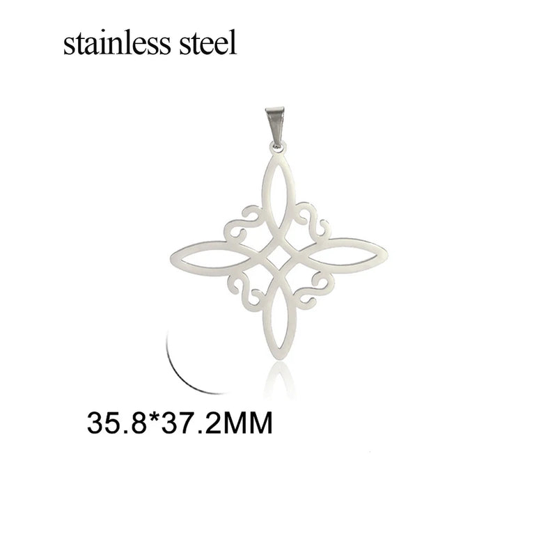 5pcs Witch Knot Pendant Stainless Steel Charms DIY Jewelry Making