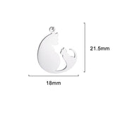 5pcs Cute Cat Pendants for Women's Necklace Stainless Steel Charm Jewelry