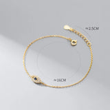 925 Silver Evil Eye Charm Bracelet Adjustable Fine Jewelry