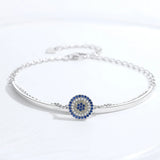 925 Silver Evil Eye Charm Bracelet for Women Girls