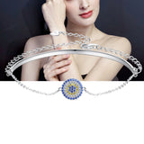 925 Silver Evil Eye Charm Bracelet for Women Girls