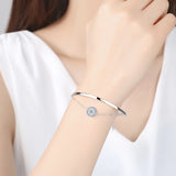 925 Silver Evil Eye Charm Bracelet for Women Girls