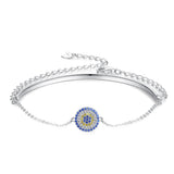 925 Silver Evil Eye Charm Bracelet for Women Girls