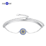 925 Silver Evil Eye Charm Bracelet for Women Girls