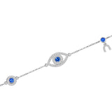 925 Silver Zircon Evil Eye Bracelet for Women Girls