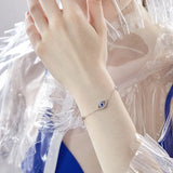 925 Silver Zircon Evil Eye Bracelet for Women Girls