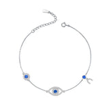 925 Silver Zircon Evil Eye Bracelet for Women Girls