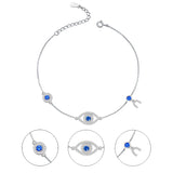 925 Silver Zircon Evil Eye Bracelet for Women Girls
