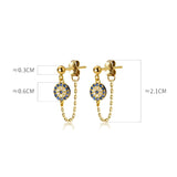 925 Silver Zircon Drop Earrings Chain Dangle ES54