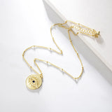 925 Silver Zircon Evil Eye Necklace Long Chain Pendant for Women