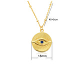 925 Silver Zircon Evil Eye Necklace Long Chain Pendant for Women