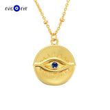 925 Silver Zircon Evil Eye Necklace Long Chain Pendant for Women