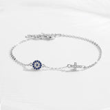 925 Silver Evil Eye Bracelet Zircon Charm Jewelry