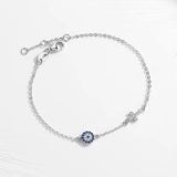 925 Silver Evil Eye Bracelet Zircon Charm Jewelry