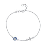 925 Silver Evil Eye Bracelet Zircon Charm Jewelry