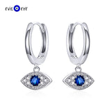 925 Silver Evil Eye Drop Earrings Zircon Dangle ES06