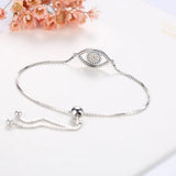 925 Silver Evil Eye Bracelet Zircon Charm Women Girls Fine Jewelry