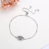 925 Silver Evil Eye Bracelet Zircon Charm Women Girls Fine Jewelry