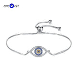 925 Silver Evil Eye Bracelet Zircon Charm Women Girls Fine Jewelry