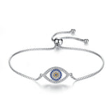 925 Silver Evil Eye Bracelet Zircon Charm Women Girls Fine Jewelry