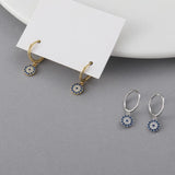 925 Silver Evil Eye Drop Earrings Zircon Dangle Earrings Fine Jewelry