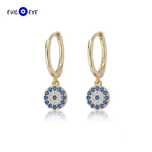 925 Silver Evil Eye Drop Earrings Zircon Dangle Earrings Fine Jewelry