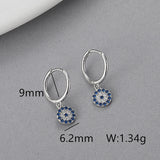 925 Silver Evil Eye Drop Earrings Zircon Dangle Earrings Fine Jewelry
