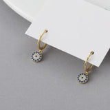 925 Silver Evil Eye Drop Earrings Zircon Dangle Earrings Fine Jewelry