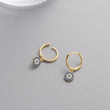 925 Silver Evil Eye Drop Earrings Zircon Dangle Earrings Fine Jewelry