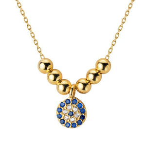925 Silver Evil Eye Necklace Zircon Pendant for Women Girls
