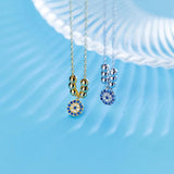 925 Silver Evil Eye Necklace Zircon Pendant for Women Girls