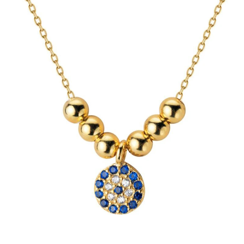 925 Silver Evil Eye Necklace Zircon Pendant for Women Girls